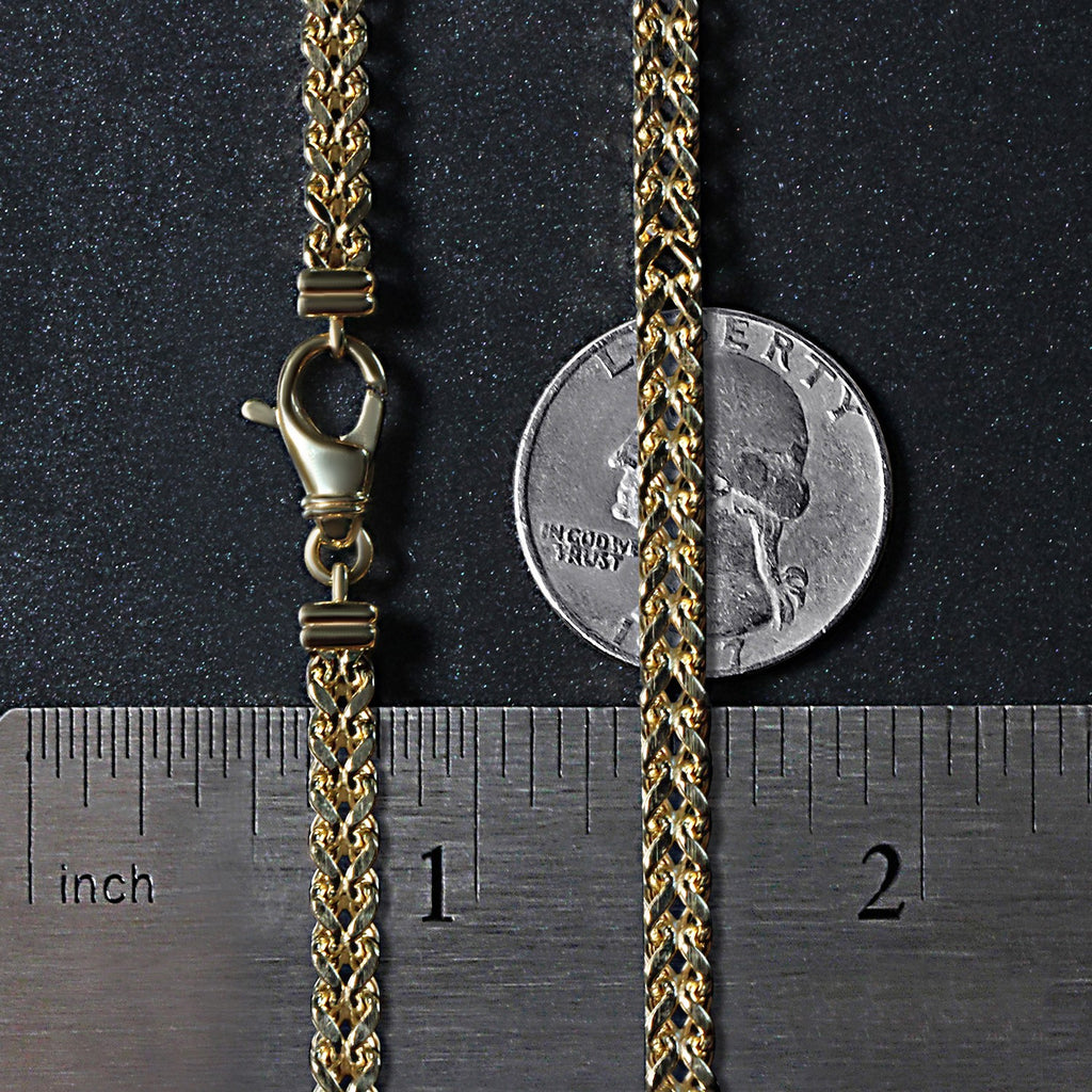14K Yellow Gold Square Franco Chain Necklace (4.40mm)