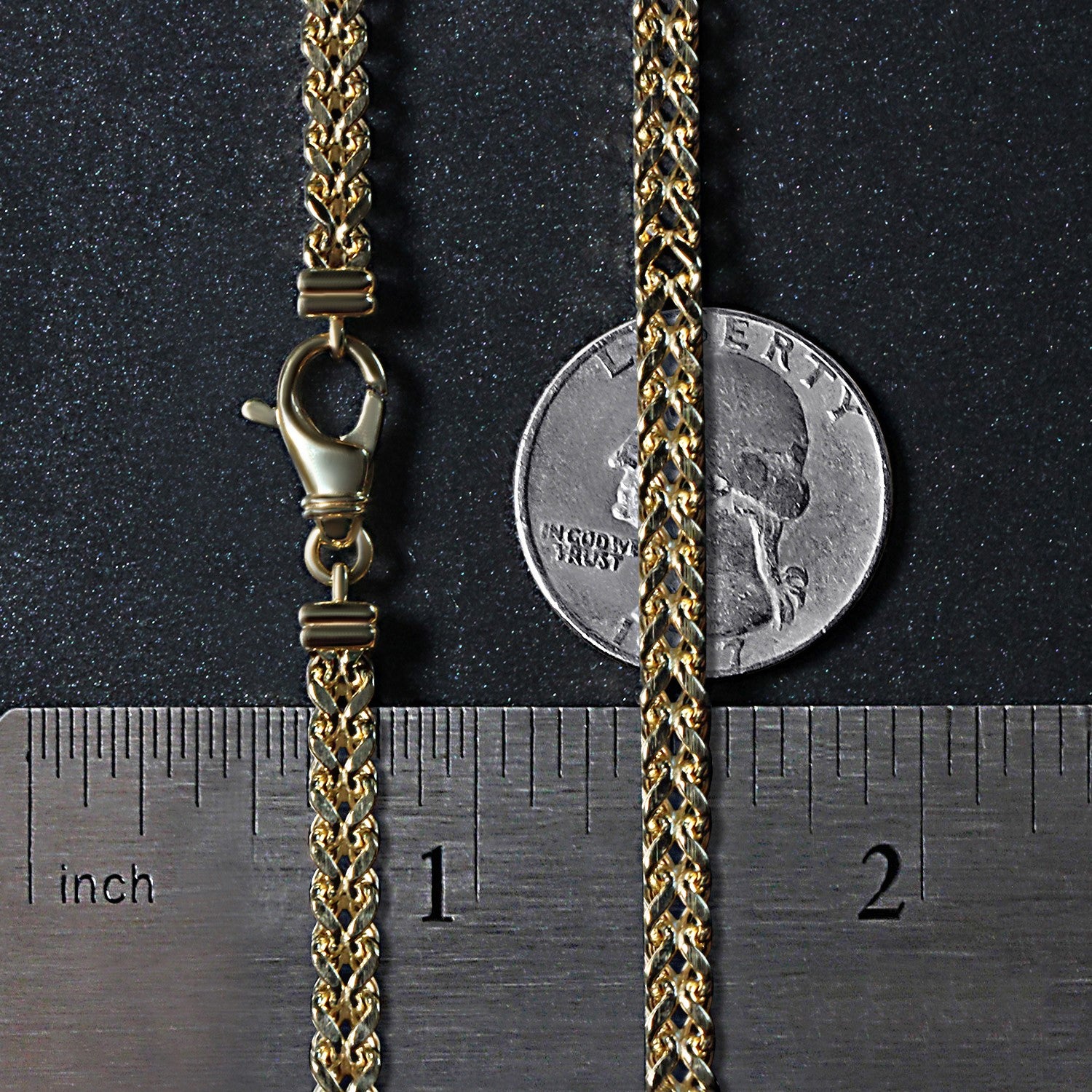 14K Yellow Gold Square Franco Chain Necklace (4.40mm)