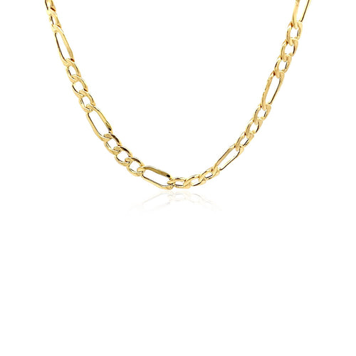 10K Yellow Gold Lite Figaro Chain – 4.70mm, Solid Gold