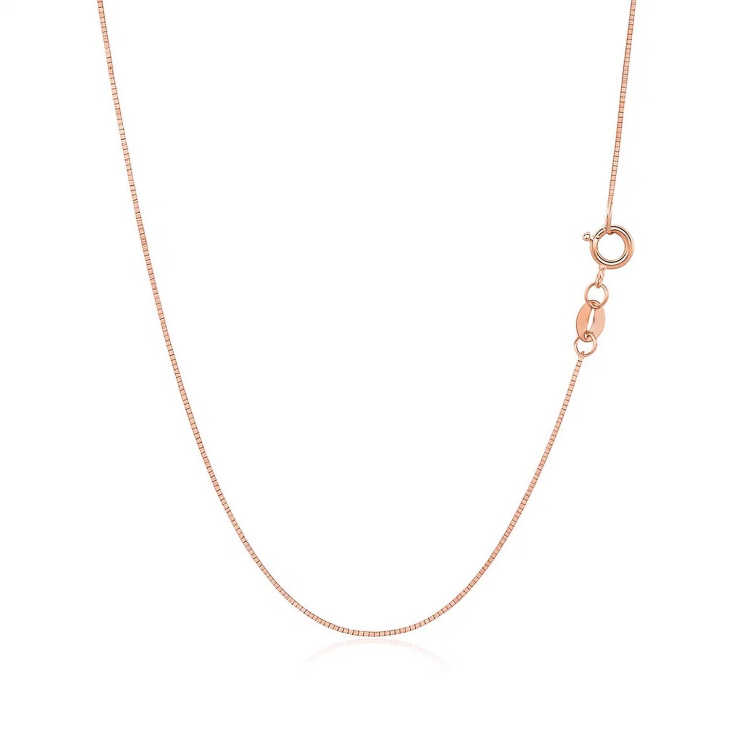 14k Rose Gold Classic Box Chain 0.60 mm
