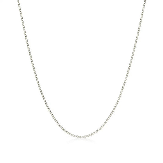 14k White Gold Classic Box Chain (0.45 mm)