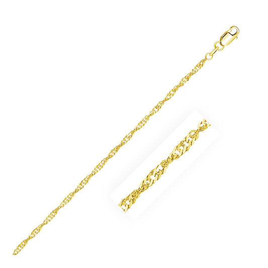 14K Yellow Gold Singapore Chain Necklace (2.10 mm)