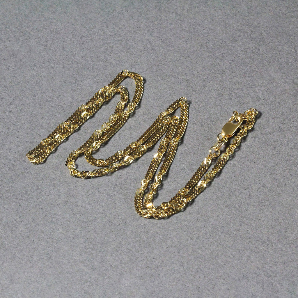 14K Yellow Gold Singapore Chain 2.10mm | Solid Gold