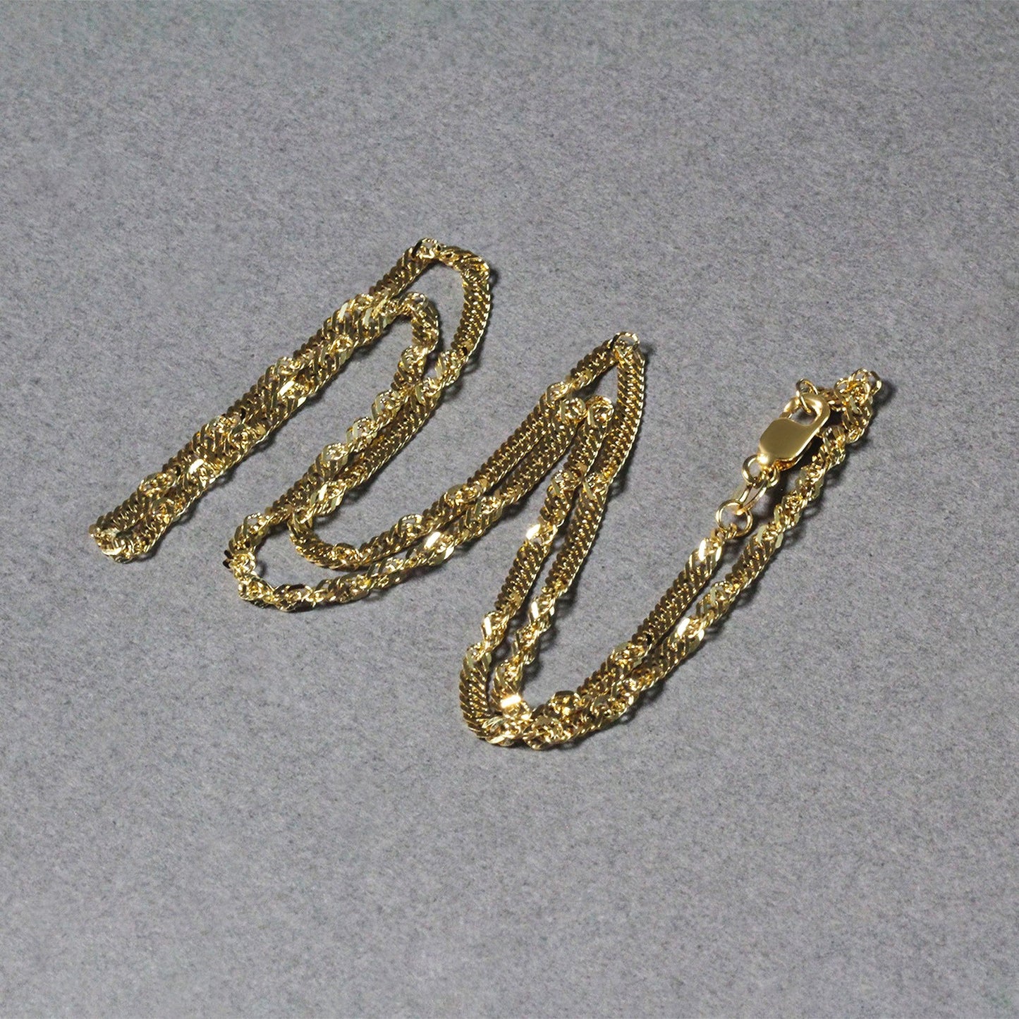 14K Yellow Gold Singapore Chain Necklace (2.10 mm)