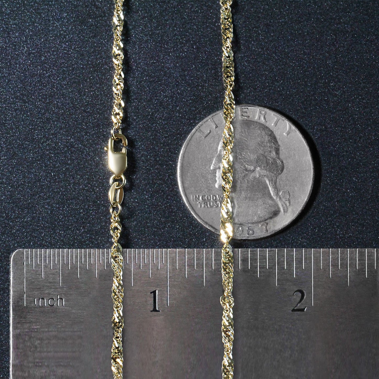 14K Yellow Gold Singapore Chain Necklace (2.10 mm)