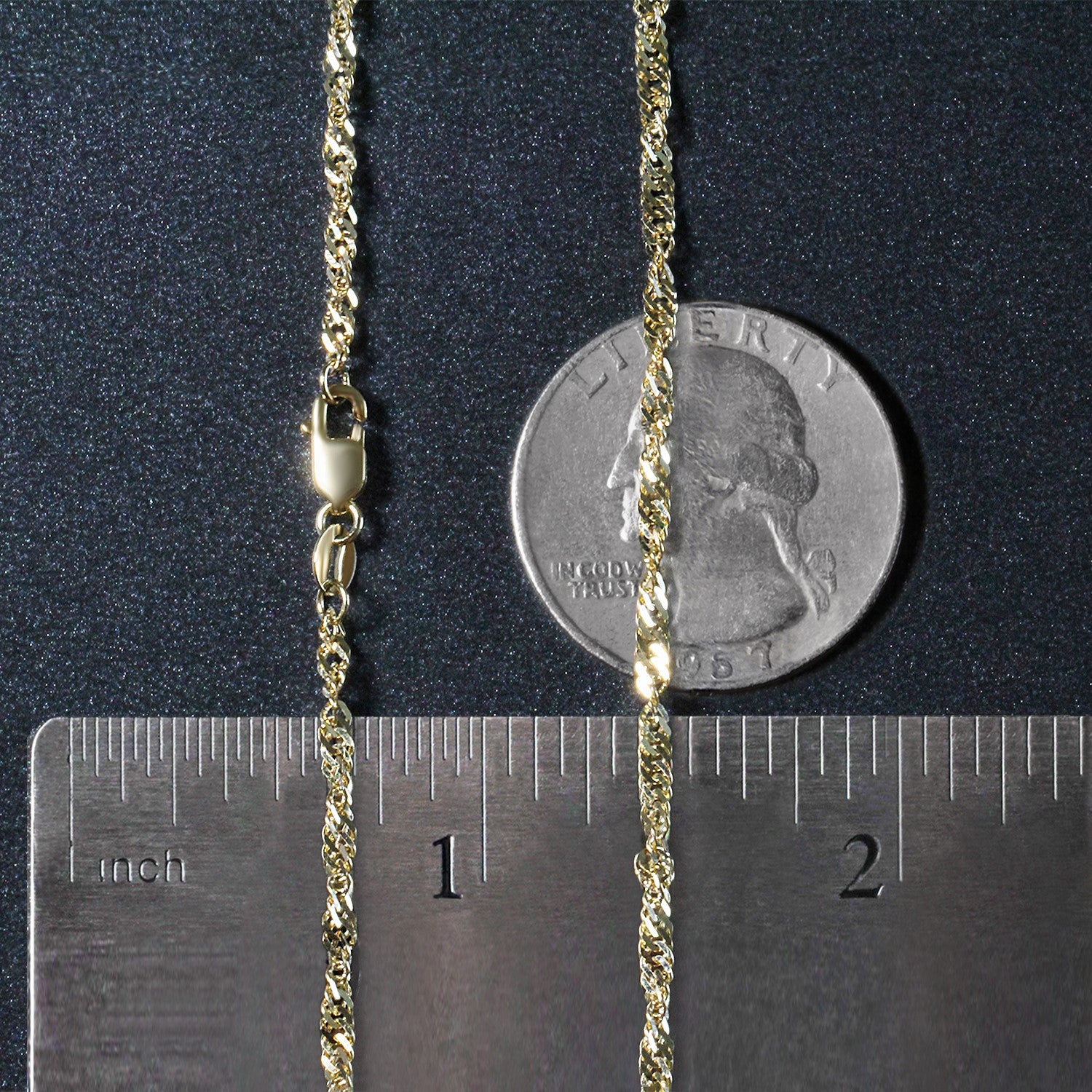 14K Yellow Gold Singapore Chain 2.10mm | Solid Gold