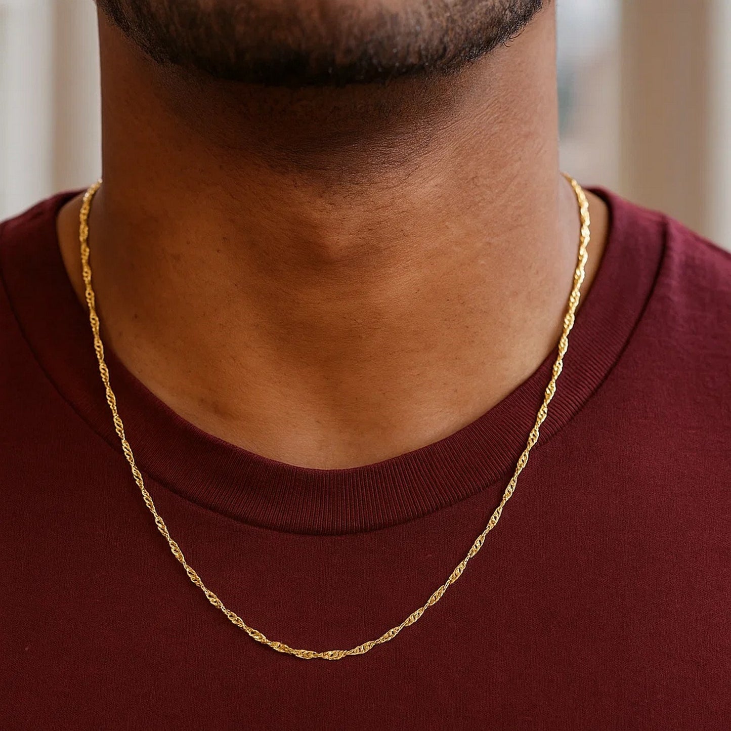 14K Yellow Gold Singapore Chain Necklace (2.10 mm)