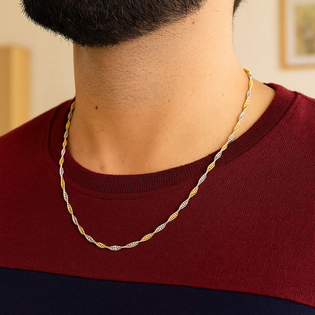 14K Two-Tone Gold Singapore Chain Necklace (2.50 mm)