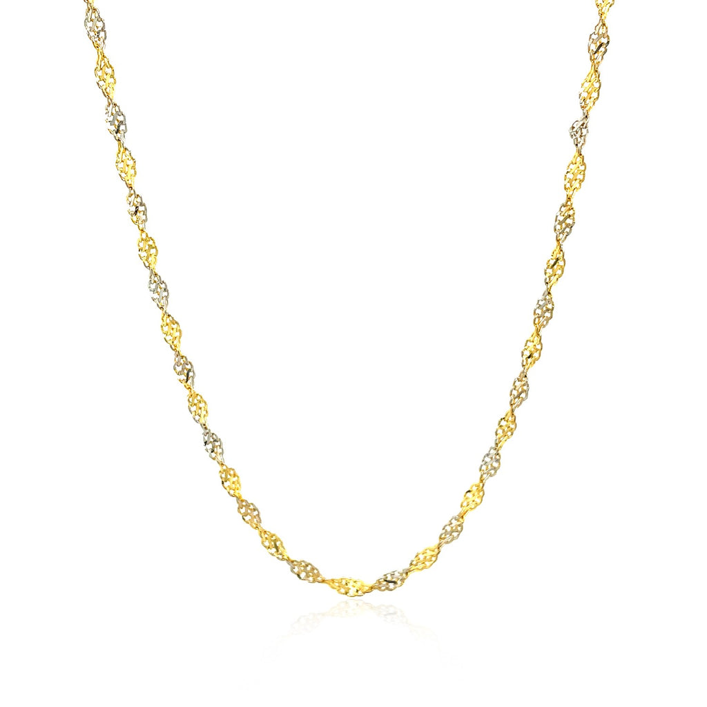 14K Two-Tone Gold Singapore Chain Necklace (2.50 mm)