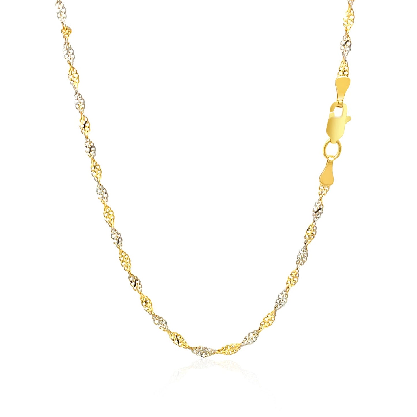 14K Two-Tone Gold Singapore Chain Necklace (2.50 mm)
