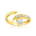 14K Yellow Gold Solitaire Cubic Zirconia Accented Toe Ring
