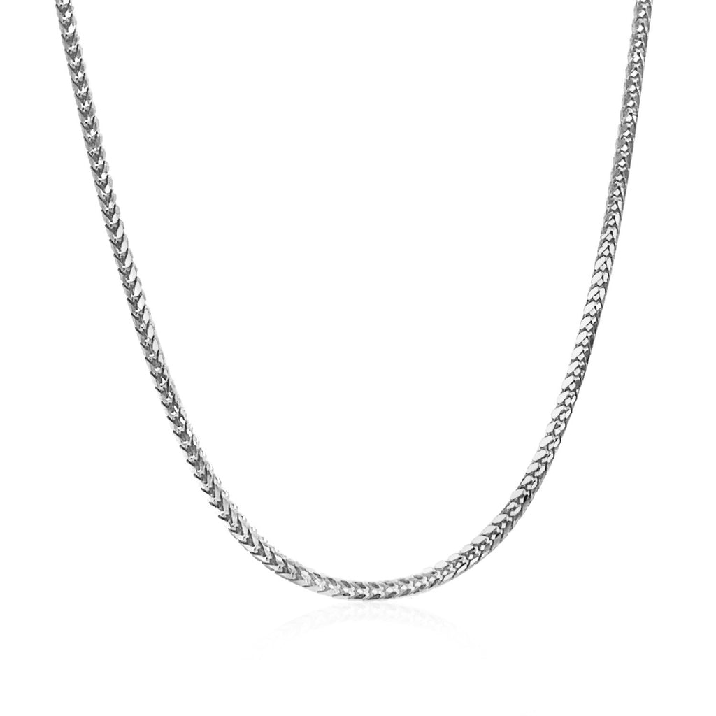 14K White Gold Franco Chain Necklace (1.60mm)