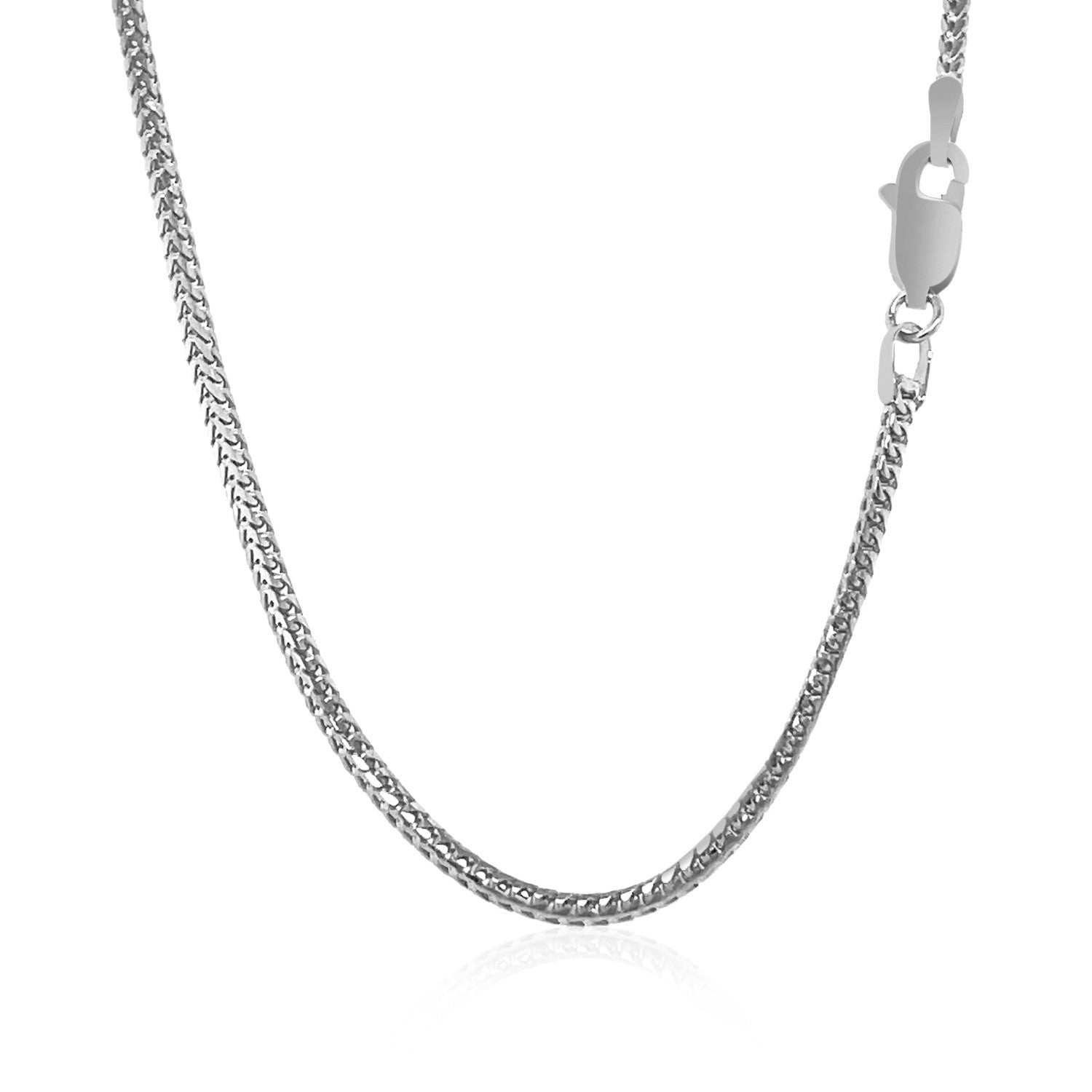 14K White Gold Franco Chain Necklace (1.60mm)