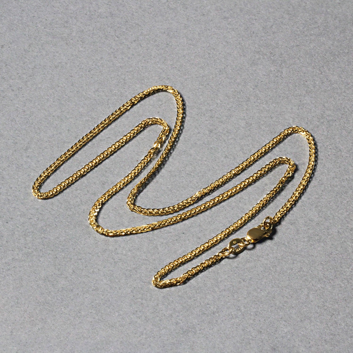 14K Yellow Gold Square Wheat Chain – 1.80mm, Solid Gold