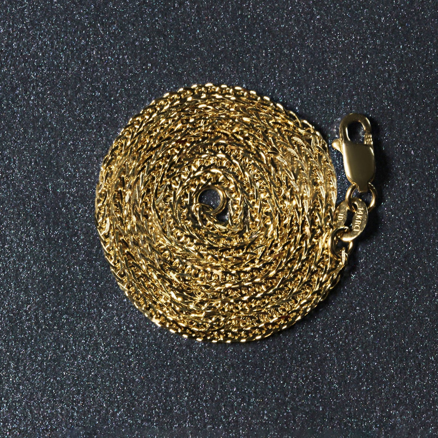 14K Yellow Gold Square Wheat Chain Necklace (1.80 mm)