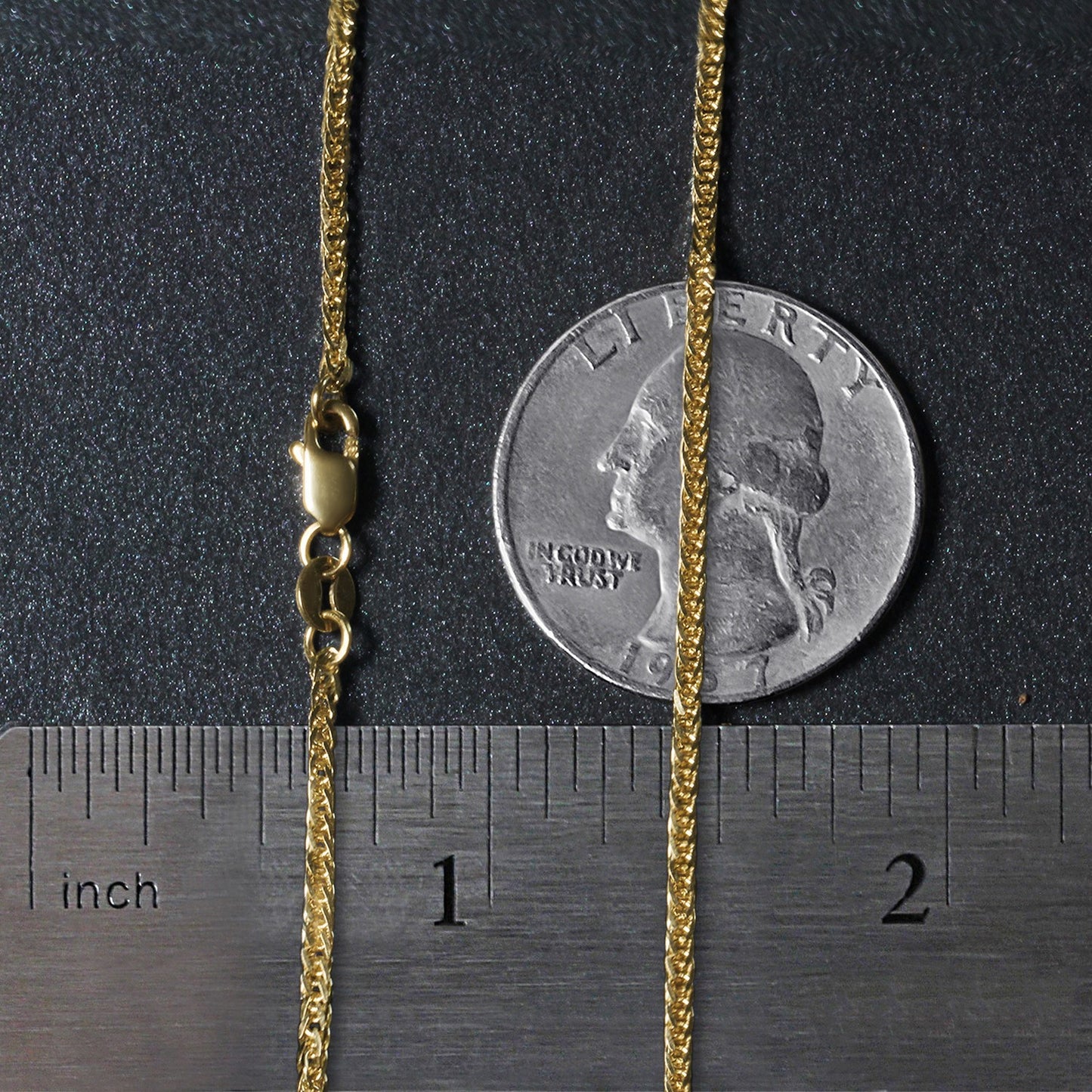 14K Yellow Gold Square Wheat Chain Necklace (1.80 mm)