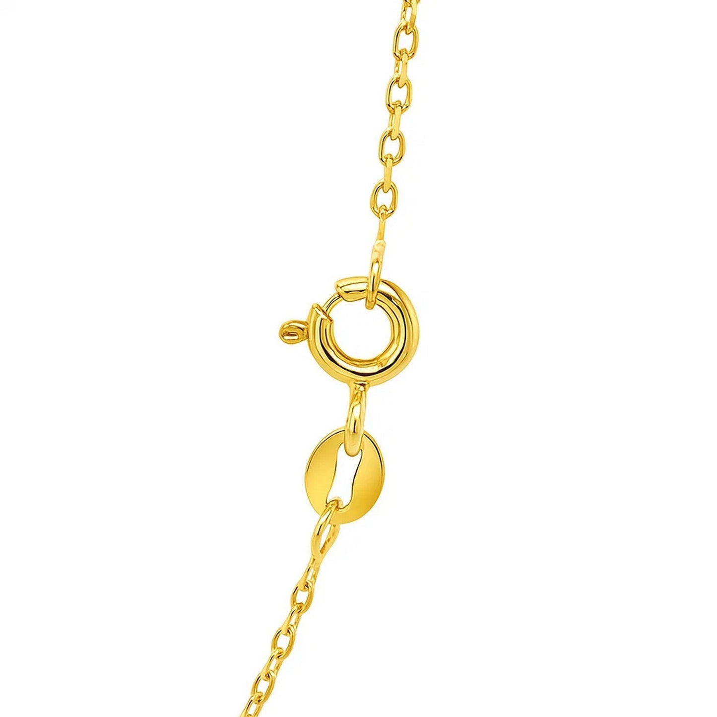 14k Yellow Gold Faceted Cable Link Chain (1.2 mm)