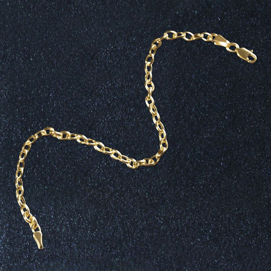 14K Yellow Gold Oval Rolo Bracelet (3.20mm)
