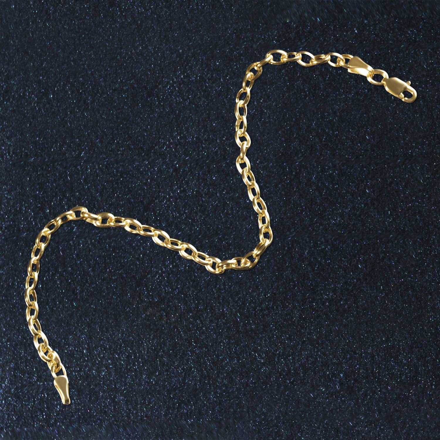 14K Yellow Gold Oval Rolo Bracelet (3.20mm)