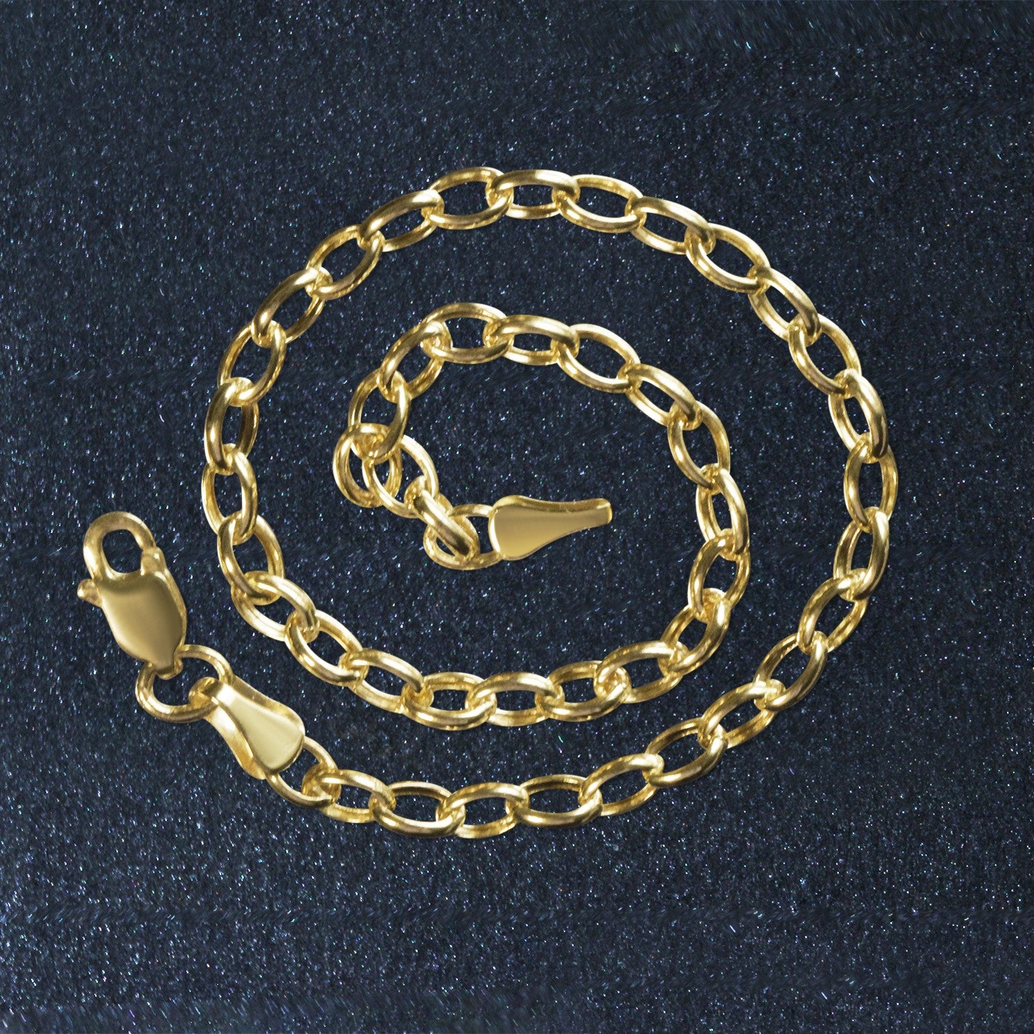 14K Yellow Gold Oval Rolo Bracelet (3.20mm)