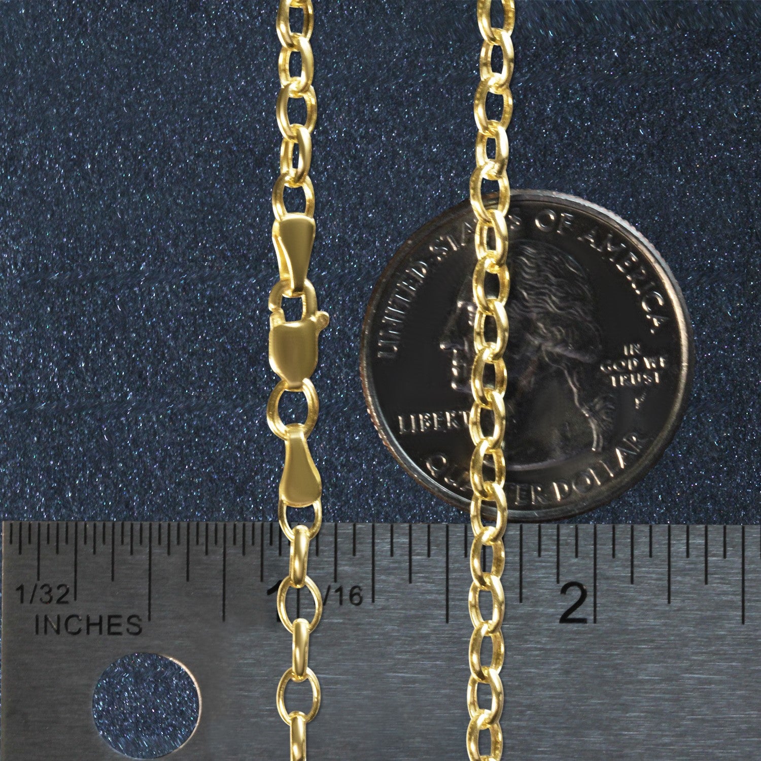 14K Yellow Gold Oval Rolo Bracelet (3.20mm)