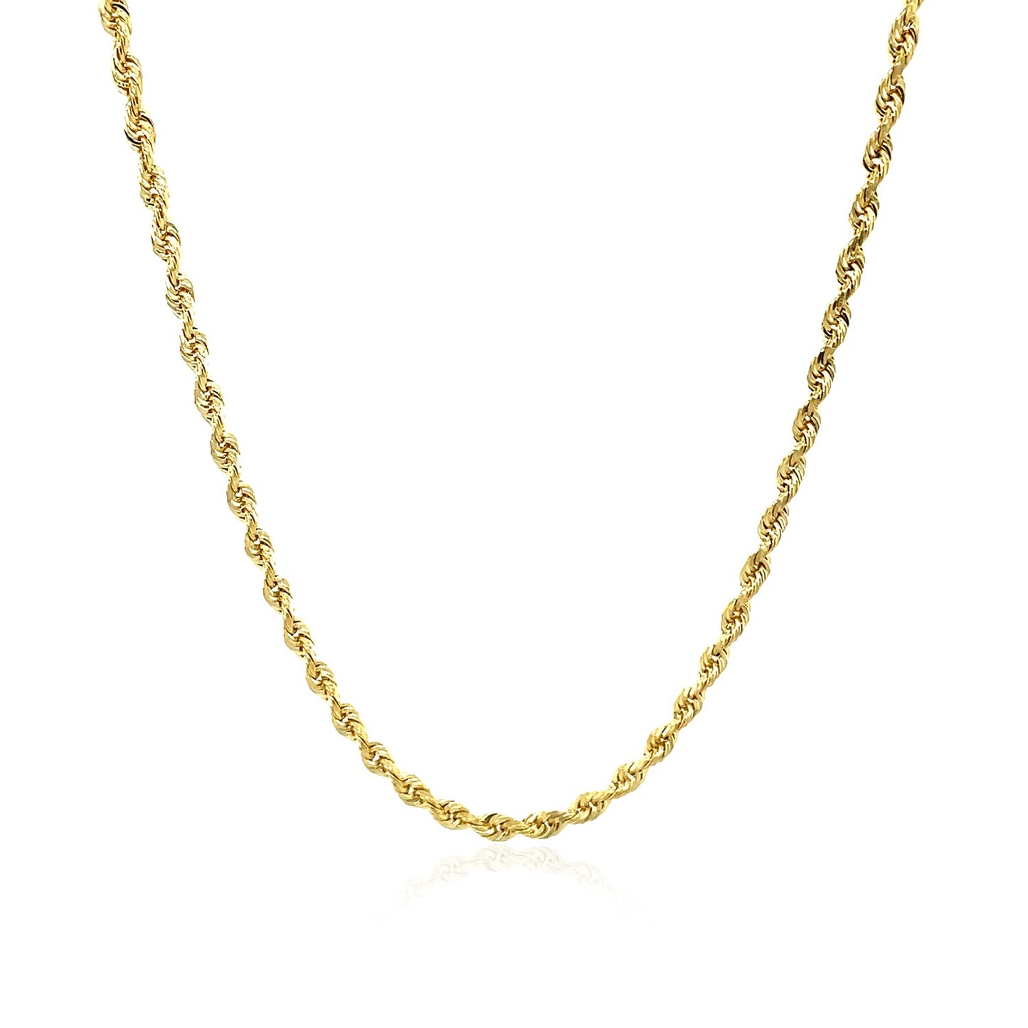 10K Yellow Gold Solid Diamond Cut Rope Chain Necklace (2.50mm)