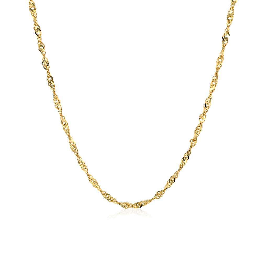 14K Yellow Gold Singapore Chain Necklace (1.80 mm)