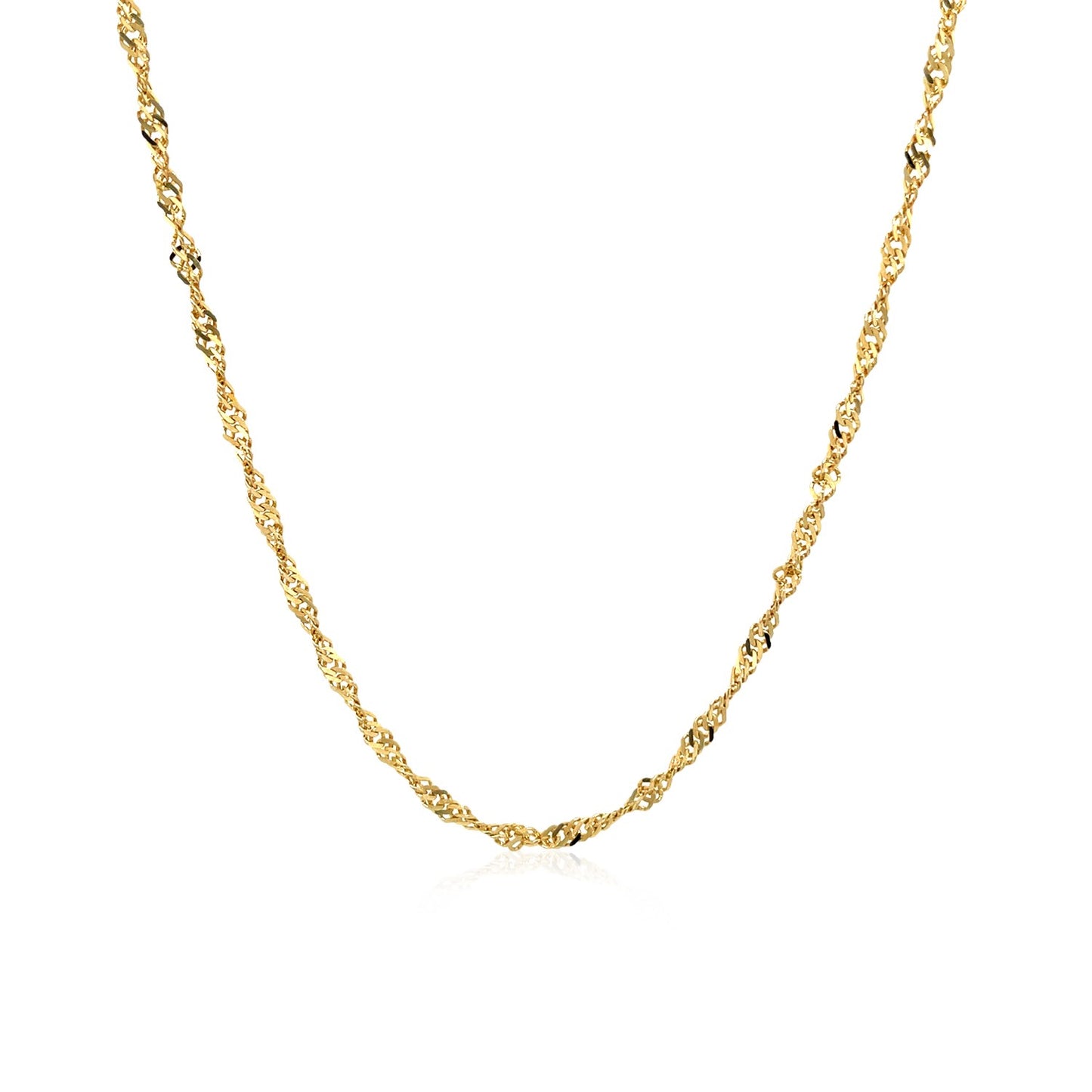14K Yellow Gold Singapore Chain Necklace (1.80 mm)