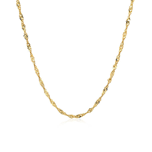 14K Yellow Gold Singapore Chain Necklace (1.80 mm)