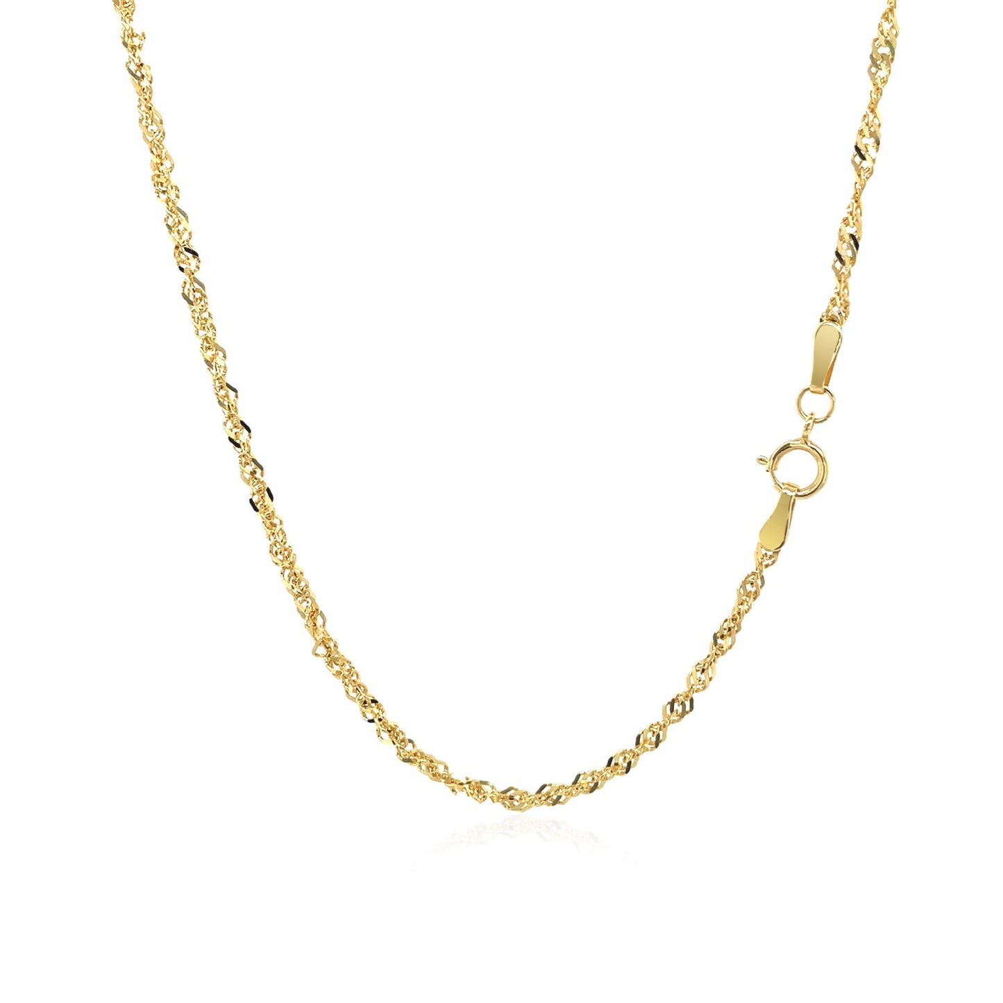 14K Yellow Gold Singapore Chain Necklace (1.80 mm)