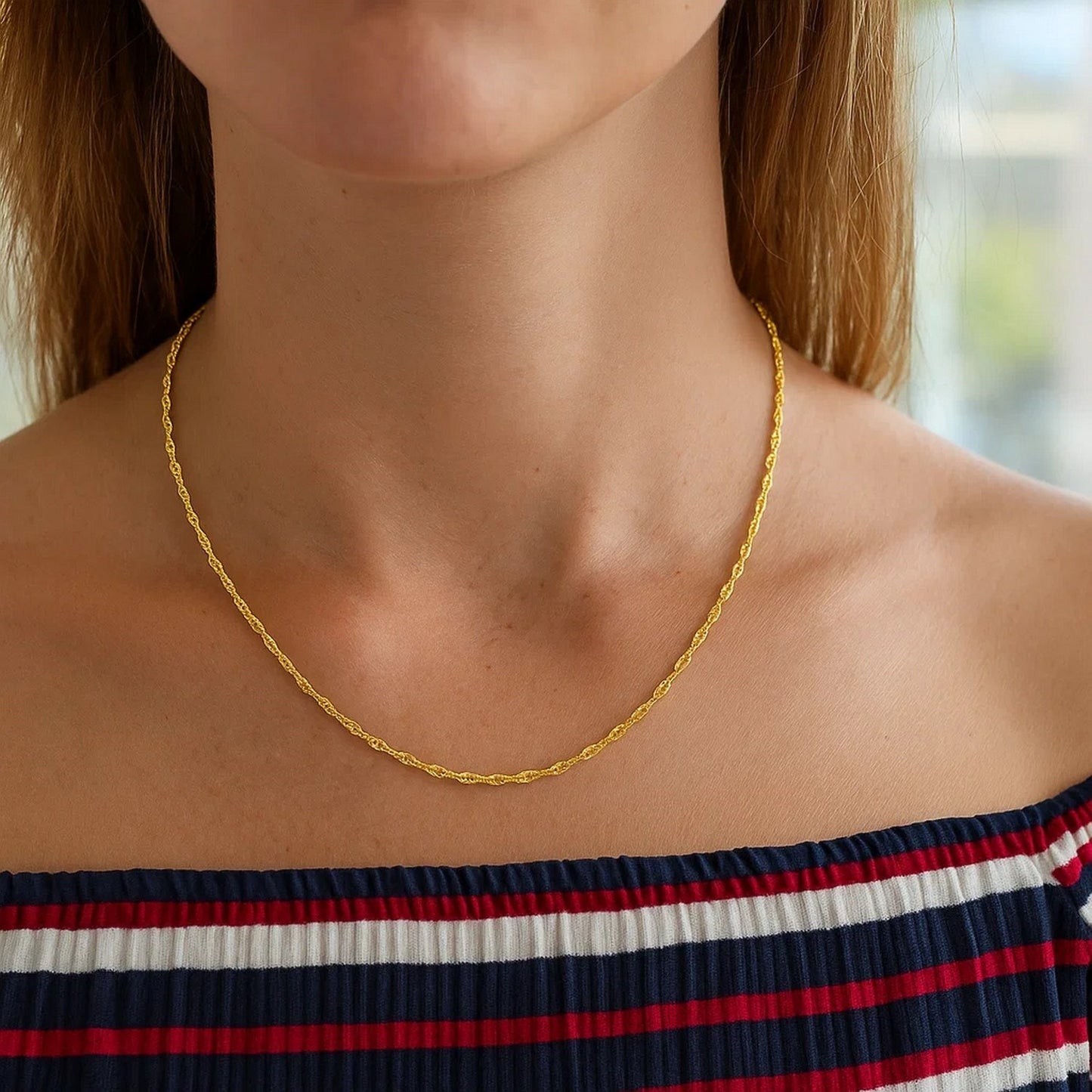 14K Yellow Gold Singapore Chain Necklace (1.80 mm)
