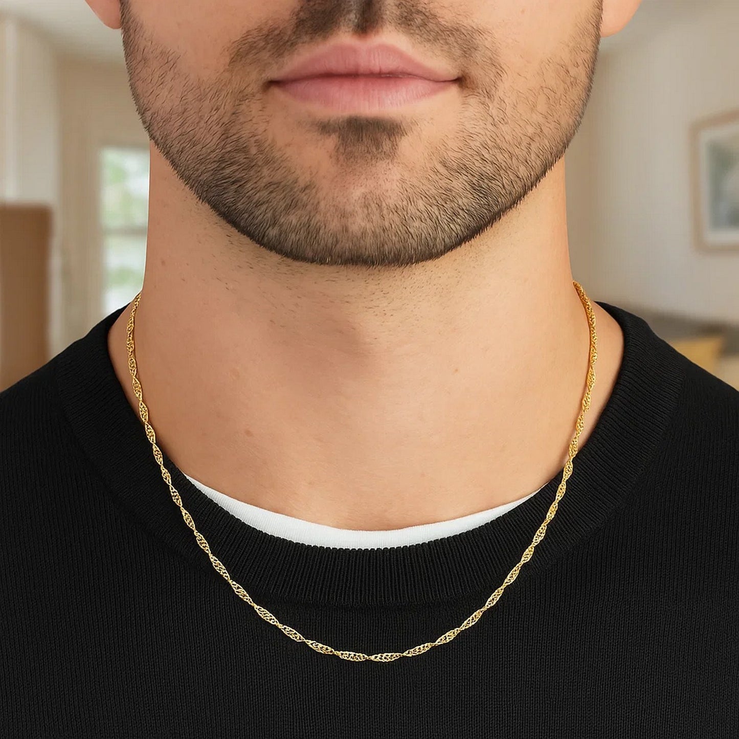 14K Yellow Gold Singapore Chain Necklace (1.80 mm)