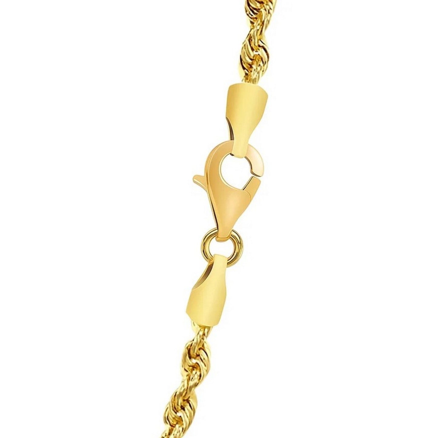 14K Yellow Gold Solid Diamond Cut Rope Chain Necklace (4.00mm)