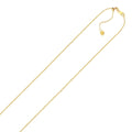 10K Yellow Gold Adjustable Cable Chain Necklace with Heart Dangle (1.10 mm)