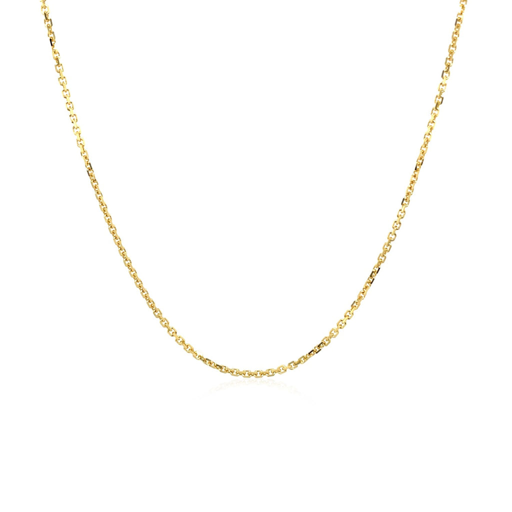 10K Yellow Gold Adjustable Cable Chain Necklace with Heart Dangle (1.10 mm)