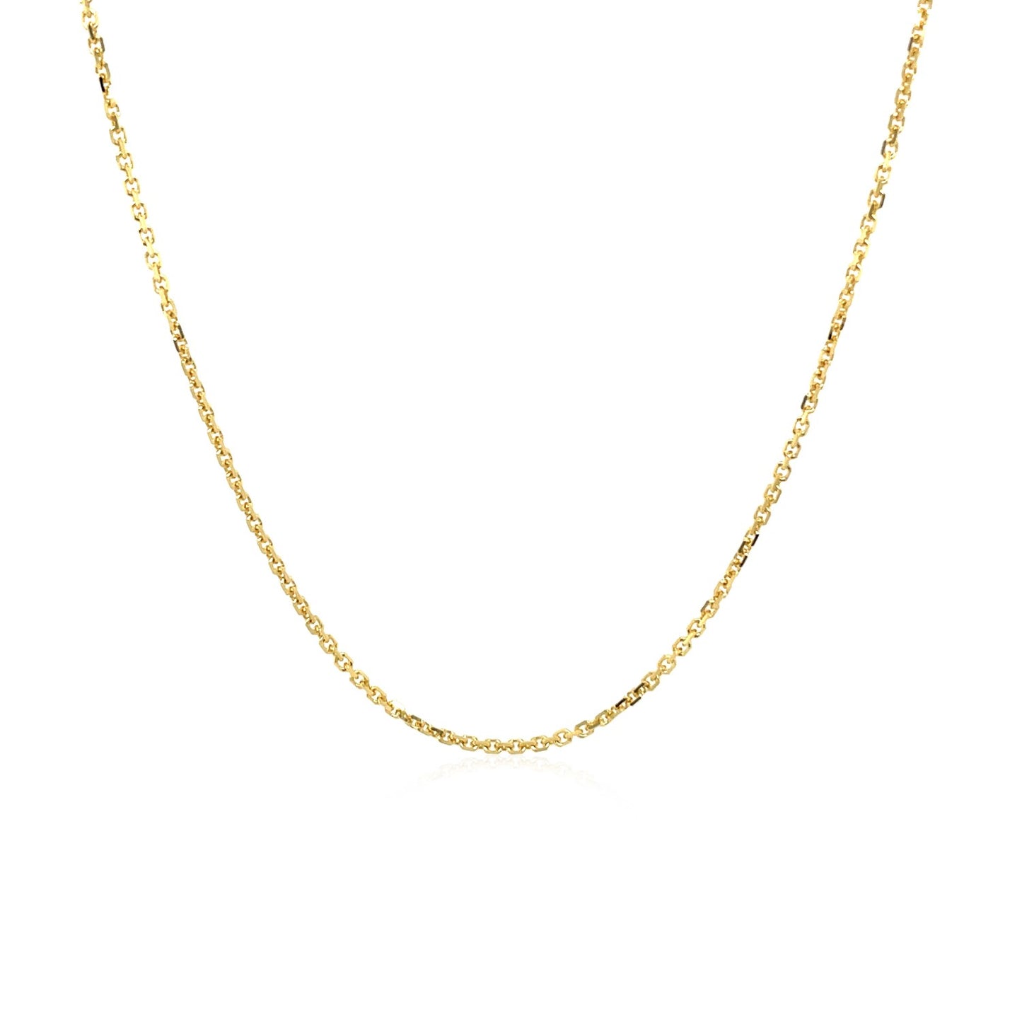 10K Yellow Gold Adjustable Cable Chain Necklace with Heart Dangle (1.10 mm)