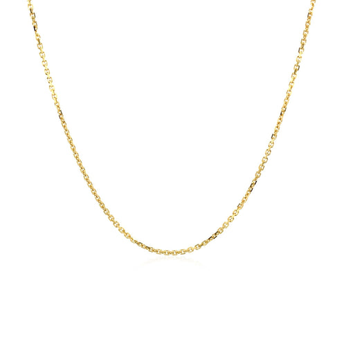 10K Yellow Gold Adjustable Cable Chain Necklace with Heart Dangle (1.10 mm)