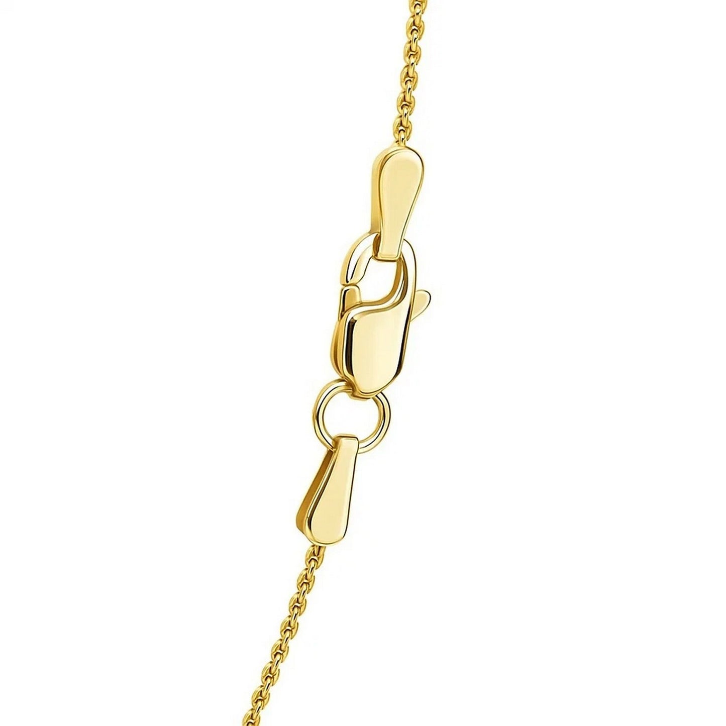 14K Yellow Gold Diamond Cut Round Wheat Chain Necklace (1.00 mm)