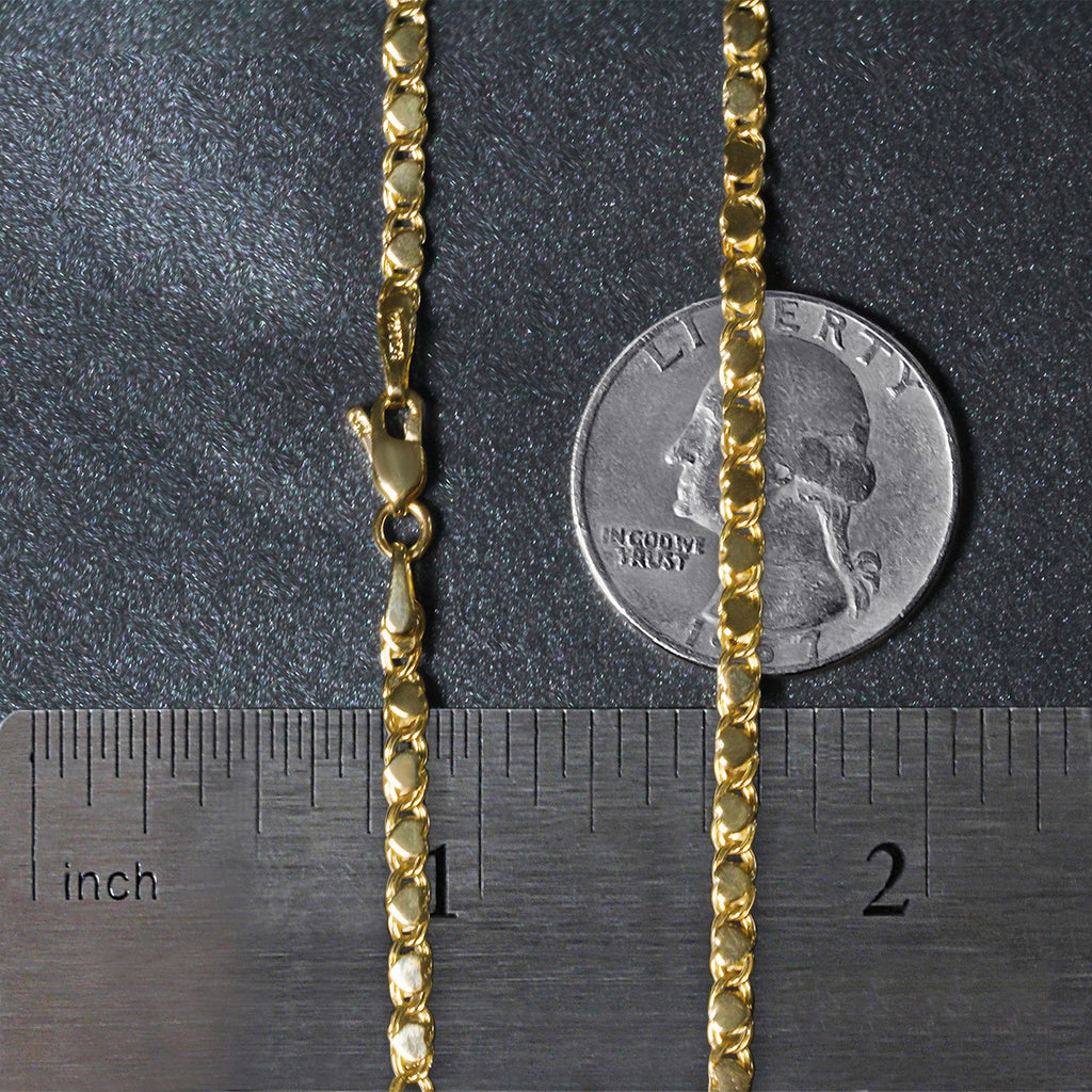 14k Yellow Gold Heart Chain (3.00 mm)