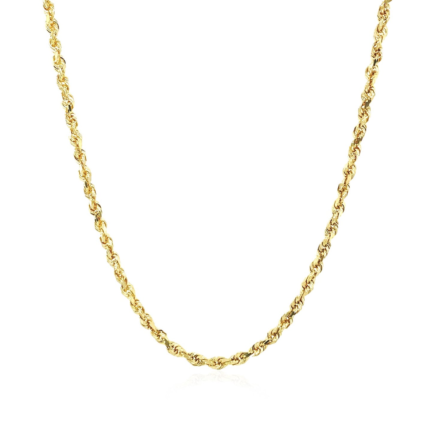 10K Yellow Gold Solid Diamond Cut Rope Chain Necklace (2.00 mm)