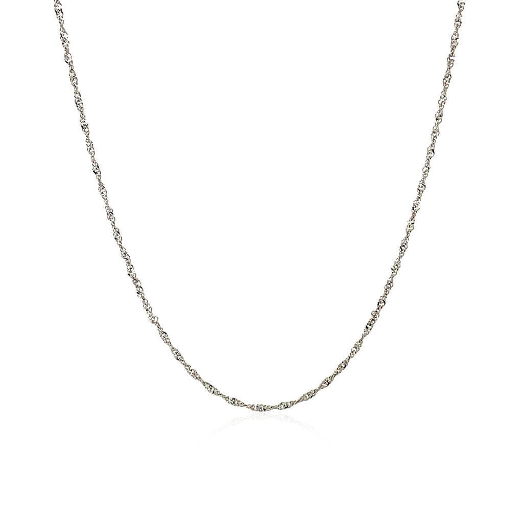 10K White Gold Singapore Chain 1.10mm | Fine Solid Gold