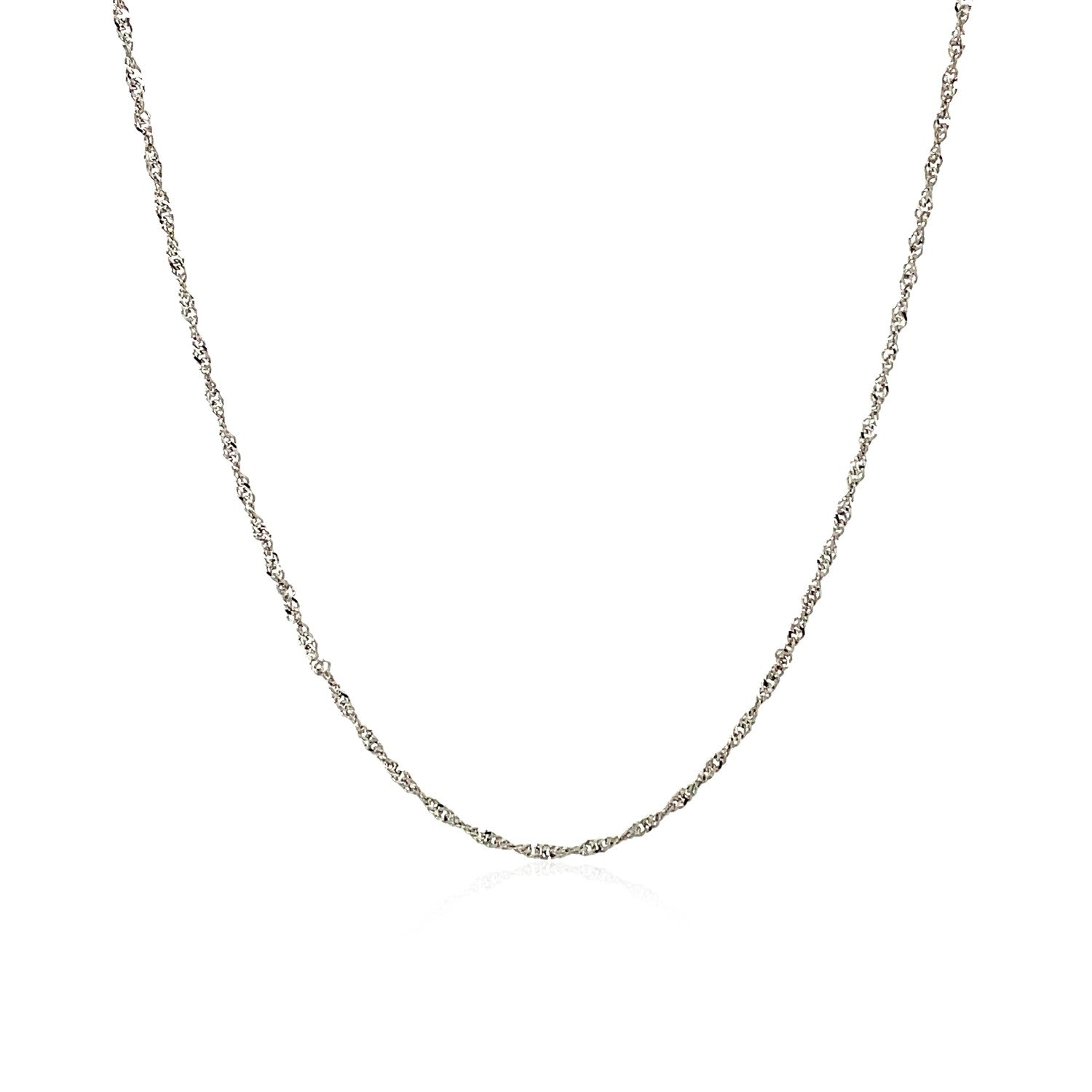 10K White Gold Singapore Chain 1.10mm | Fine Solid Gold