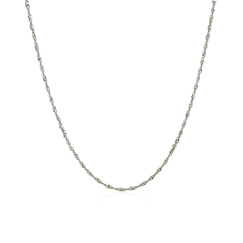 10K White Gold Singapore Chain 1.10mm | Fine Solid Gold