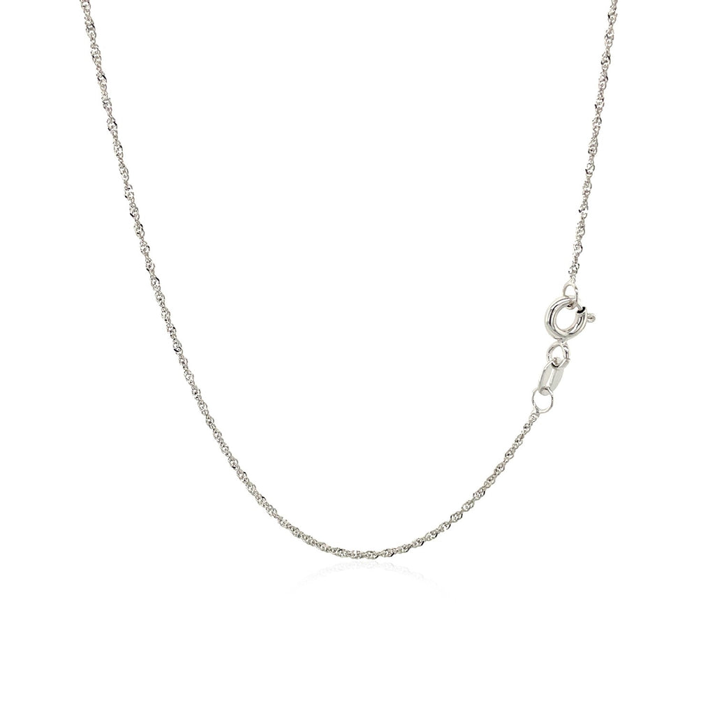 10K White Gold Singapore Chain 1.10mm | Fine Solid Gold