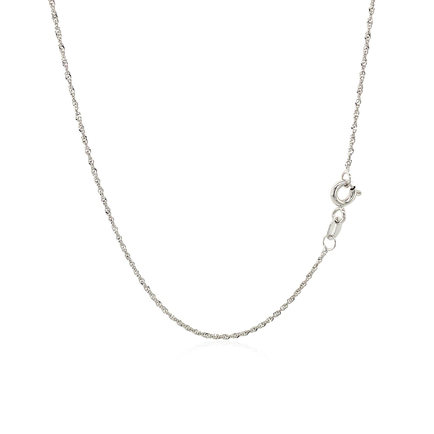 10K White Gold Singapore Chain 1.10mm | Fine Solid Gold