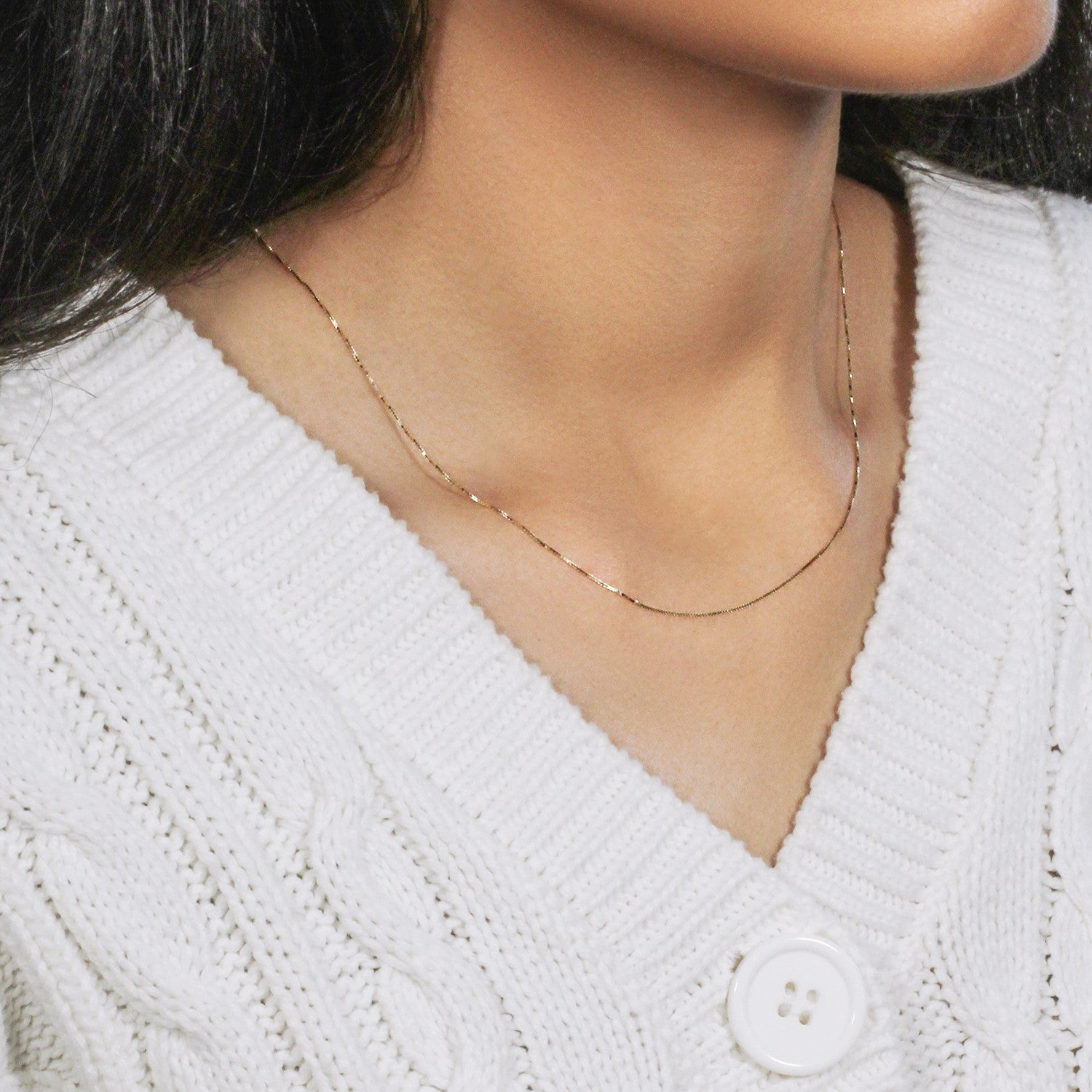 10K Yellow Gold Classic Box Chain Necklace (0.60mm) – True Pure Gold