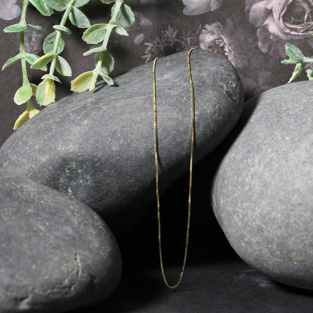 10K Yellow Gold Classic Box Chain Necklace (0.60mm) – True Pure Gold