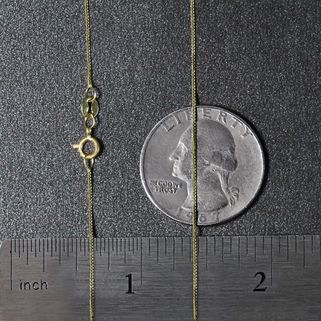 10K Yellow Gold Classic Box Chain Necklace (0.60mm) – True Pure Gold