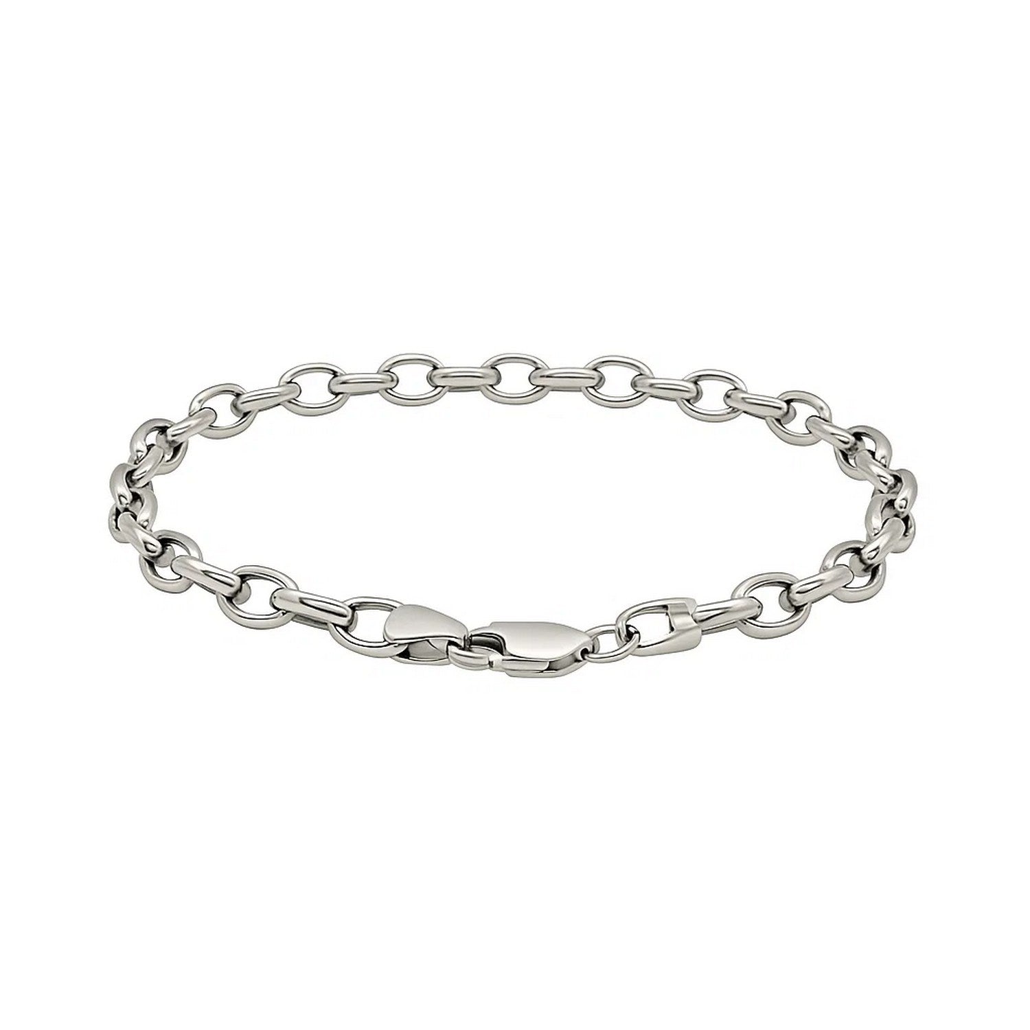 14K White Gold Oval Rolo Bracelet (4.60mm)