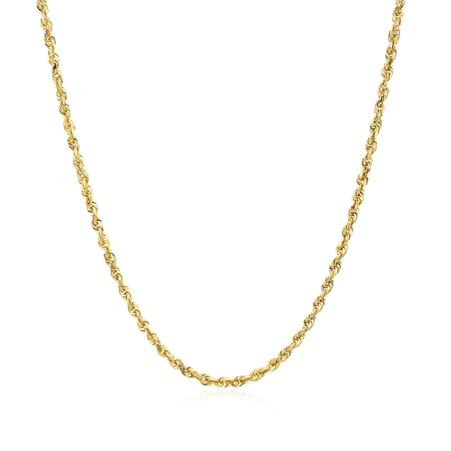 10K Yellow Gold Solid Diamond Cut Rope Chain Necklace (1.80 mm)